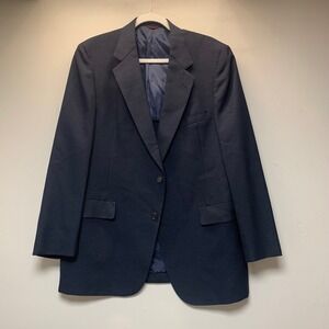 Hart Schaffner & Marx Blazer Mens 42R Navy Blue Excellent Racquet Club Wool